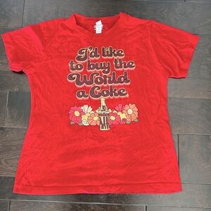 Tilted Coca Cola shirt L